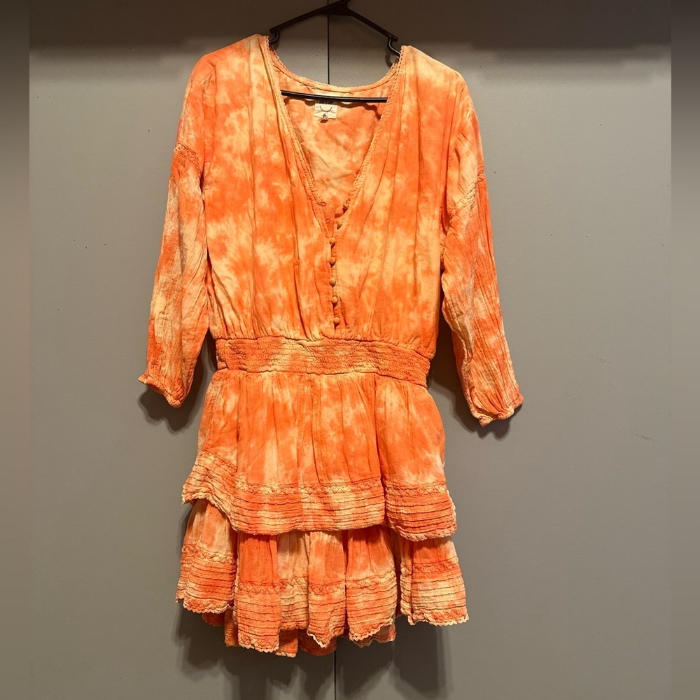 Aerie- Peach/Orange Tie-Dye Dress (Size L)